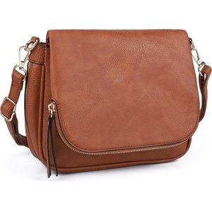 Brown Flap Crossbody Bag